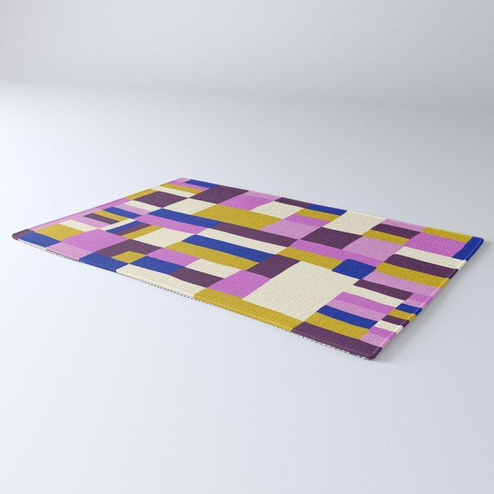 Abstract quilt, purple Rug Gallery Image 3