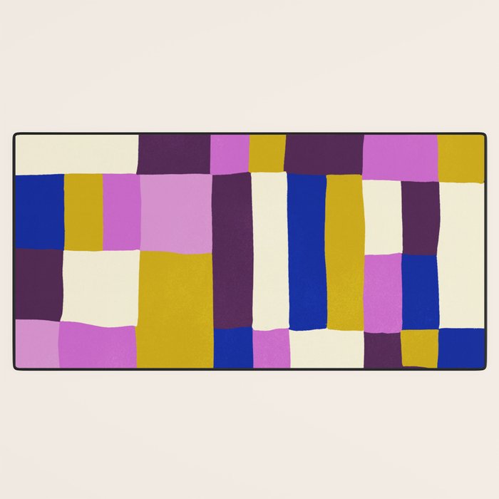 Abstract quilt, purple Desk Mat Gallery Image 3