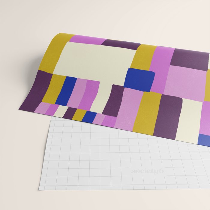 Abstract quilt, purple Wrapping Paper Gallery Image 2