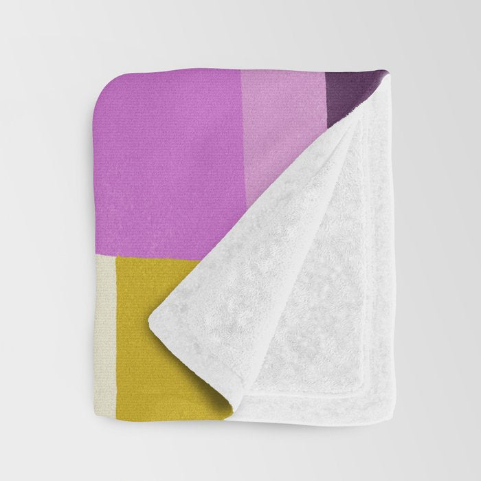 Abstract quilt, purple Throw Blanket Gallery Image 3