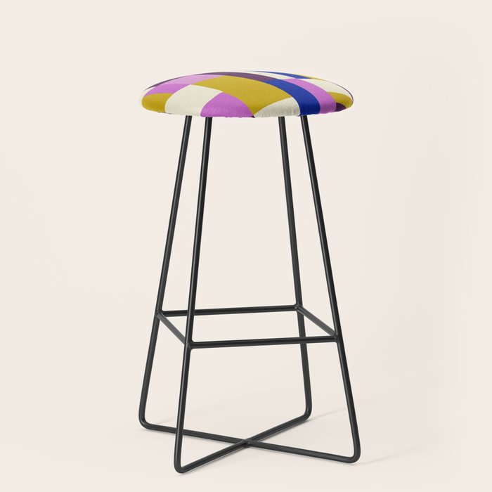 Abstract quilt, purple Stool Gallery Image 1