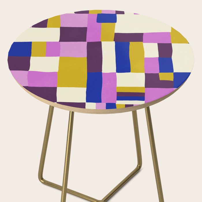 Abstract quilt, purple Side Table Gallery Image 2