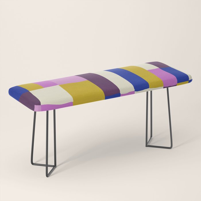 Abstract quilt, purple Bench Gallery Image 1