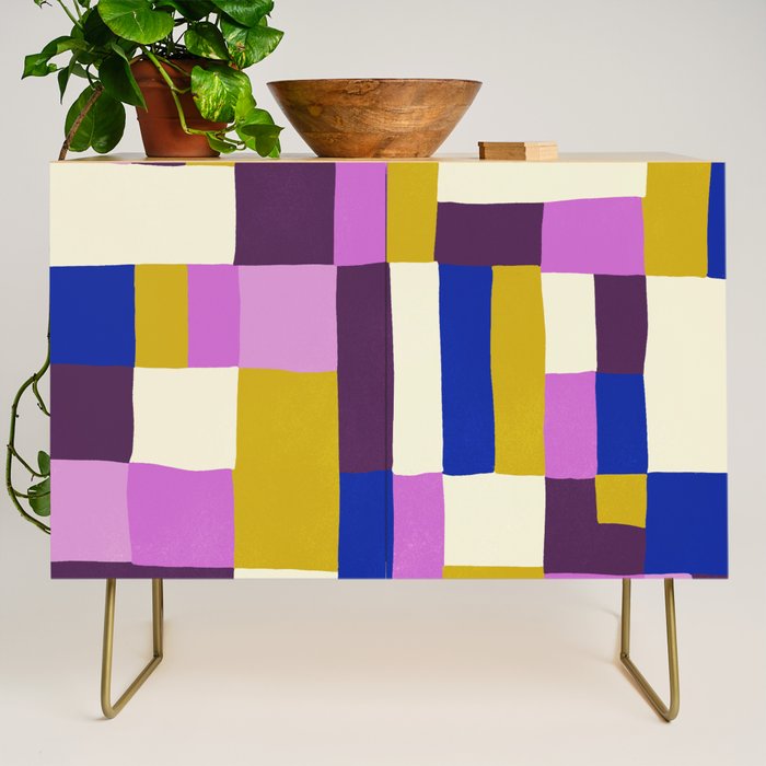 Abstract quilt, purple Credenza Gallery Image 1
