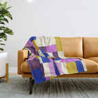 Abstract quilt, purple Throw Blanket Gallery Image 1