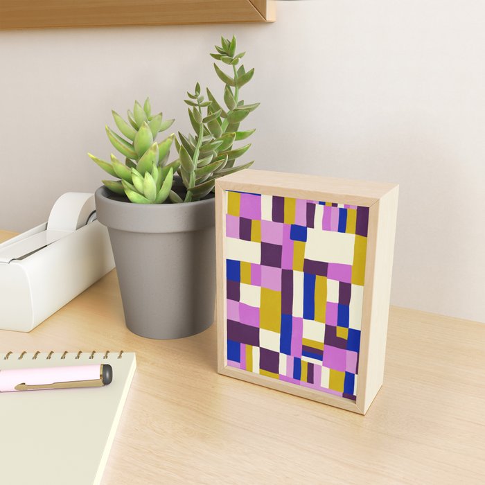 Abstract quilt, purple Mini Art Print Gallery Image 2