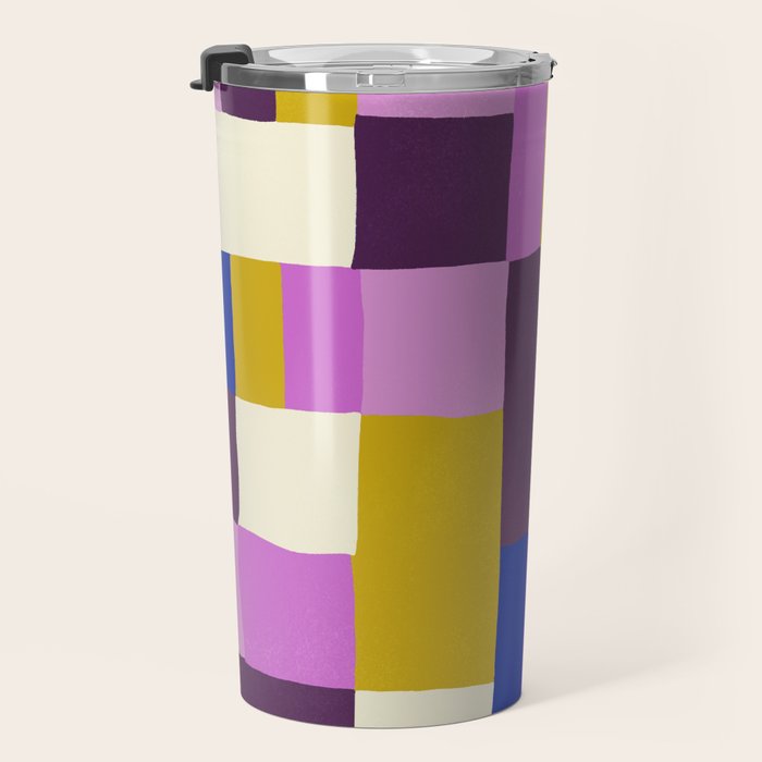 Abstract quilt, purple Travel Mug Gallery Image 3