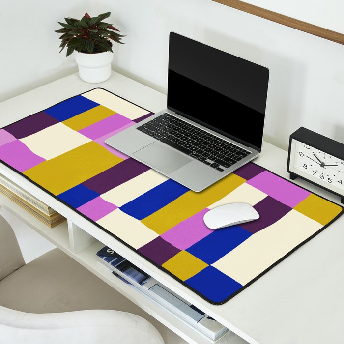 Abstract quilt, purple Desk Mat Gallery Image 2