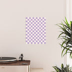 Check Checkered Purple Lilac Lavender Checkerboard Geometric Square Grid Pattern Boho Modern Minimal Poster Gallery Image 2