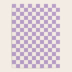 Check Checkered Purple Lilac Lavender Checkerboard Geometric Square Grid Pattern Boho Modern Minimal Poster Gallery Image 4