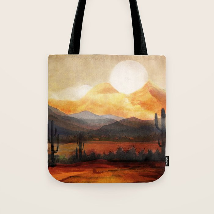 Desert in the Golden Sun Glow Tote Bag Gallery Image 1