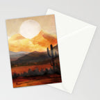 Desert in the Golden Sun Glow Stationery Card Gallery Image 2