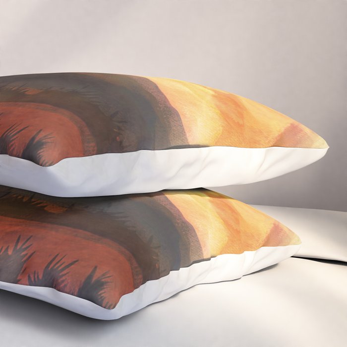 Desert in the Golden Sun Glow Pillow Sham Gallery Image 3