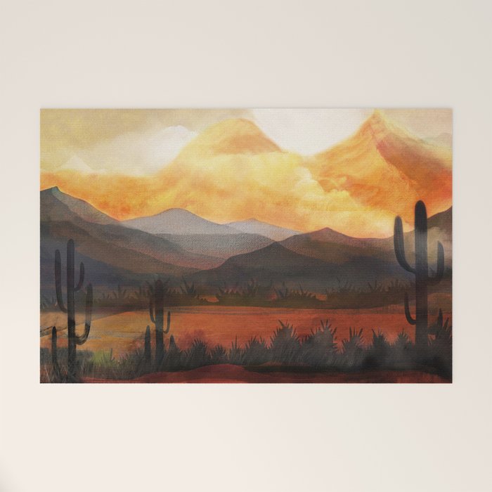 Desert in the Golden Sun Glow Welcome Mat Gallery Image 1