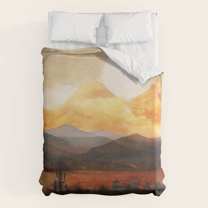 Desert in the Golden Sun Glow Duvet Cover Gallery Image 6