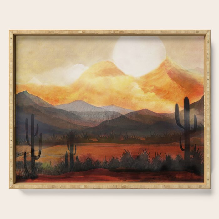 Desert in the Golden Sun Glow Serving Tray Gallery Image 1