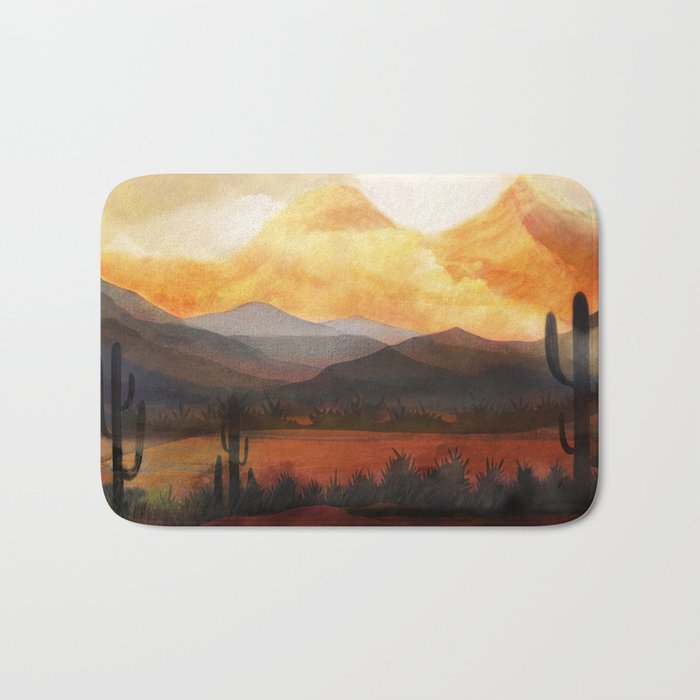 Desert in the Golden Sun Glow Bath Mat Gallery Image 1