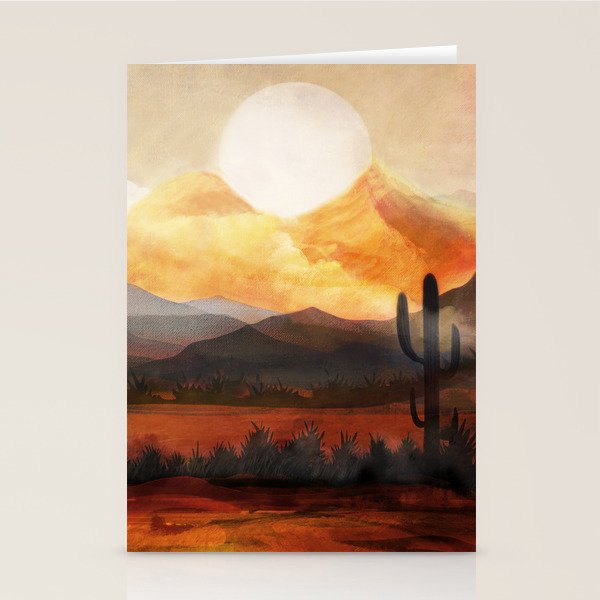 Desert in the Golden Sun Glow Stationery Card Gallery Image 1