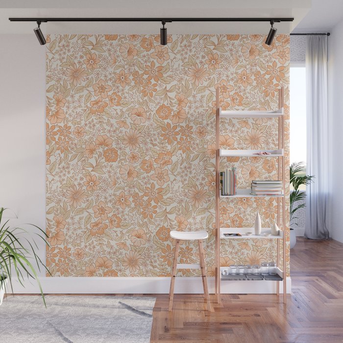 Posey - peach Wall Mural Gallery Image 1