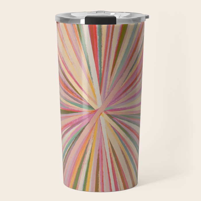 Abstract Pink Bloom Travel Mug Gallery Image 1