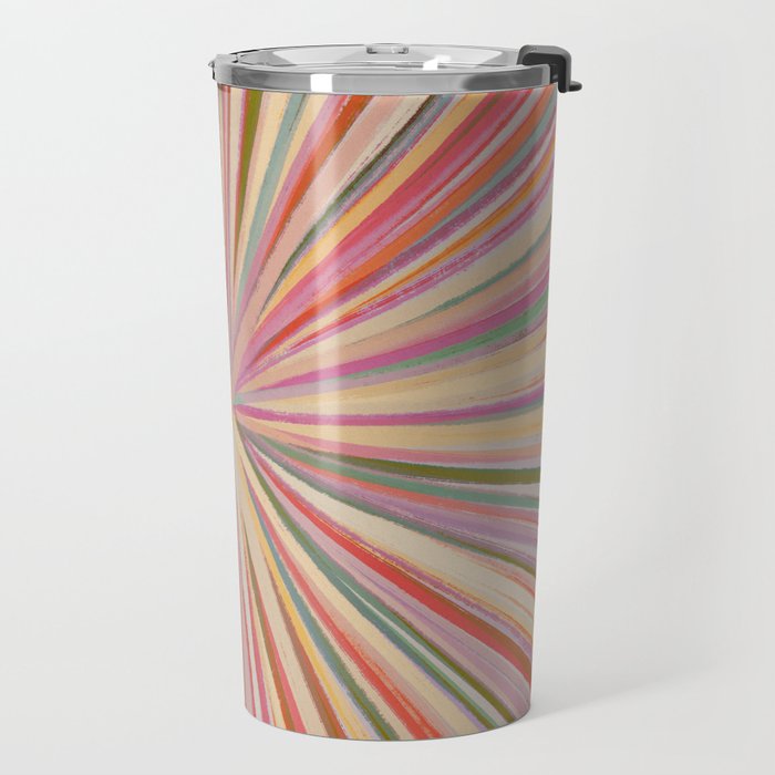 Abstract Pink Bloom Travel Mug Gallery Image 2