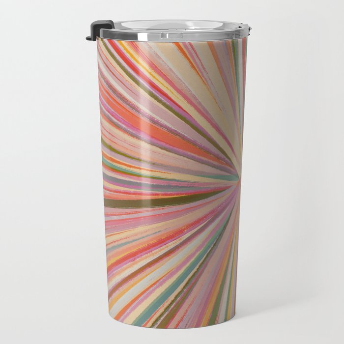 Abstract Pink Bloom Travel Mug Gallery Image 3