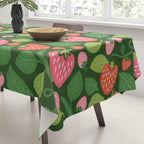Wild Strawberries - green Tablecloth Gallery Image 3