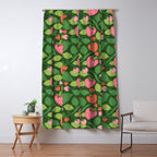 Wild Strawberries - green Window Curtain Gallery Image 5