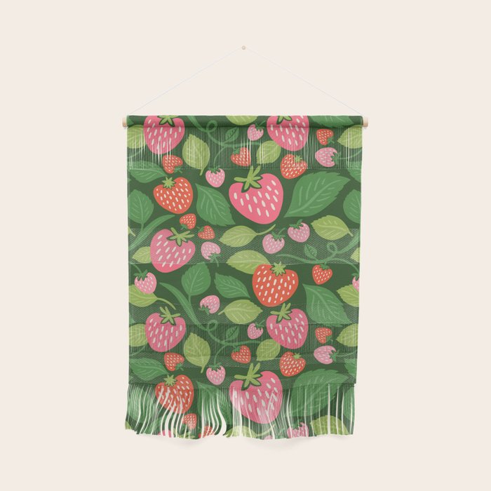 Wild Strawberries - green Wall Hanging Gallery Image 1