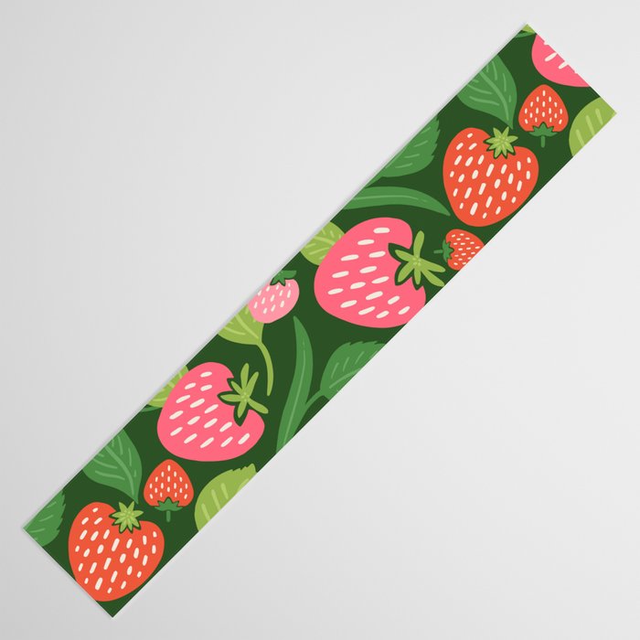 Wild Strawberries - green Table Runner Gallery Image 3