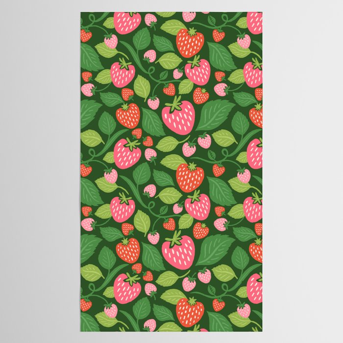 Wild Strawberries - green Tablecloth Gallery Image 2