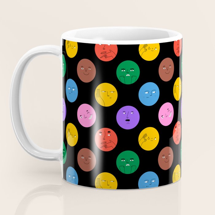 Funny colorful cartoon character face pattern Coffee Mug Gallery Image 3