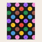 Funny colorful cartoon character face pattern Notebook Gallery Image 4
