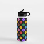 Funny colorful cartoon character face pattern Water Bottle Gallery Image 1