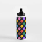 Funny colorful cartoon character face pattern Water Bottle Gallery Image 2