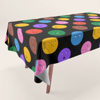 Funny colorful cartoon character face pattern Tablecloth Gallery Image 1