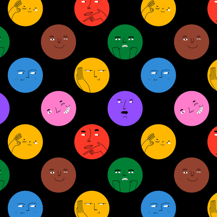 Funny colorful cartoon character face pattern Coffee Mug Gallery Image 2