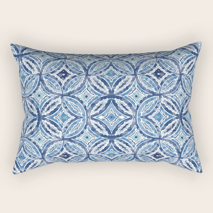 Moroccan Vibes Indigo C Rectangular Pillow Gallery Image 1