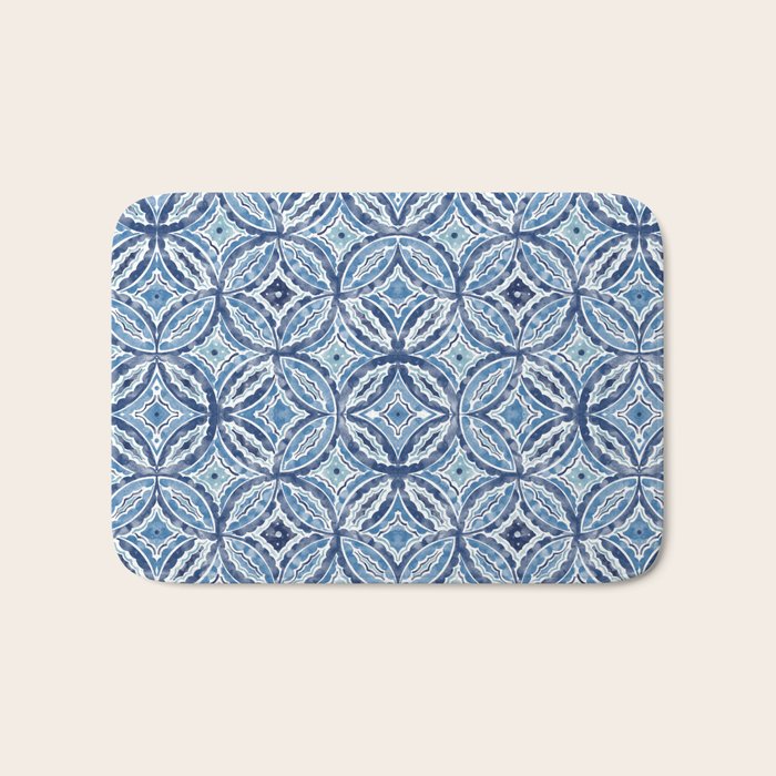Moroccan Vibes Indigo C Bath Mat Gallery Image 1