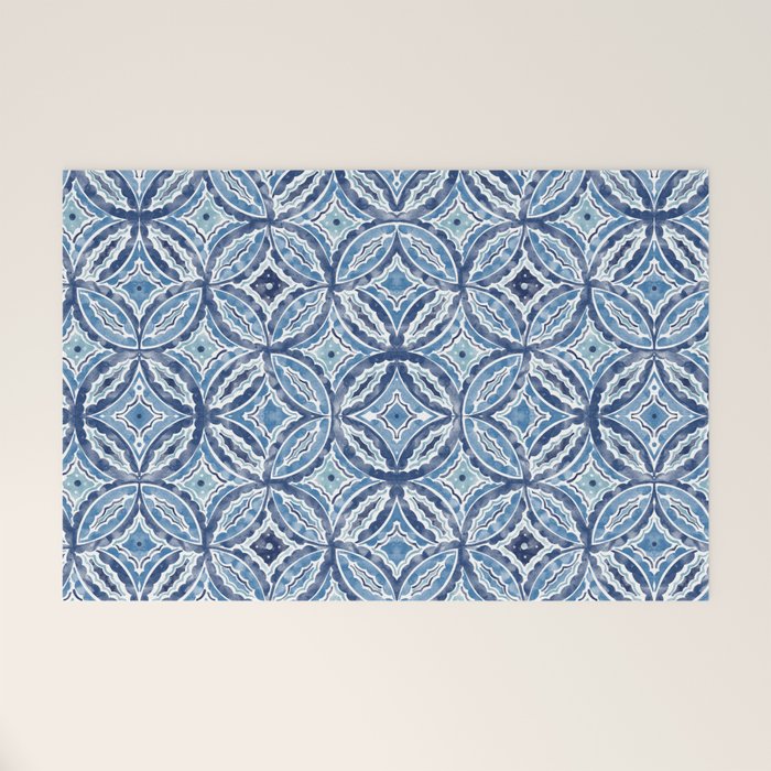 Moroccan Vibes Indigo C Welcome Mat Gallery Image 1