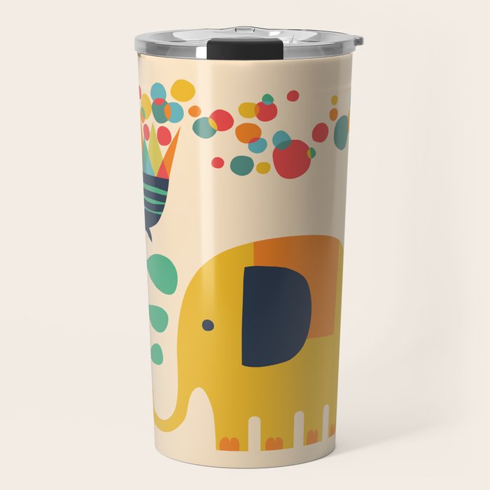 Elephant with giant flower Travel Mug Gallery Image 1
