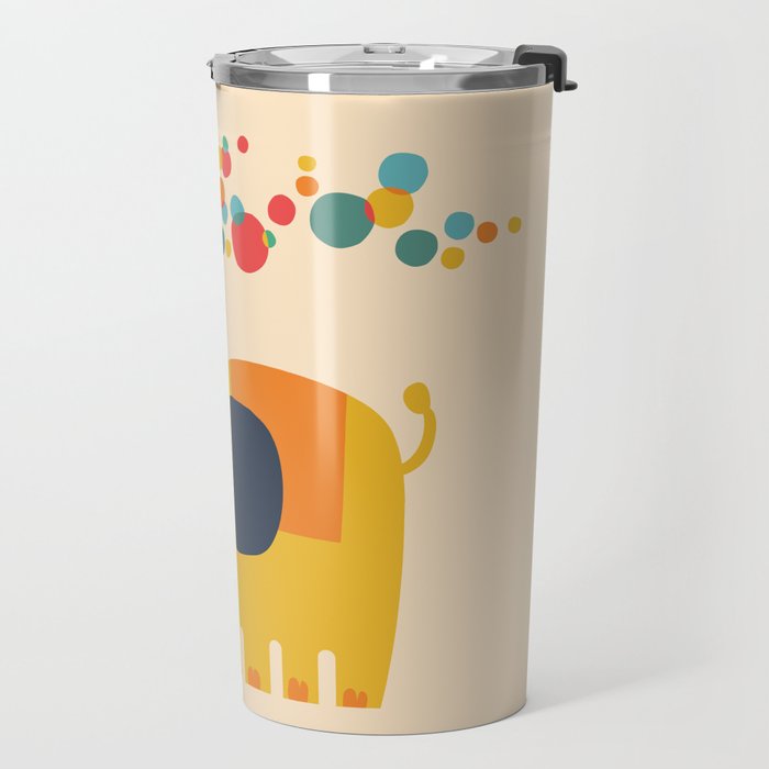 Elephant with giant flower Travel Mug Gallery Image 2