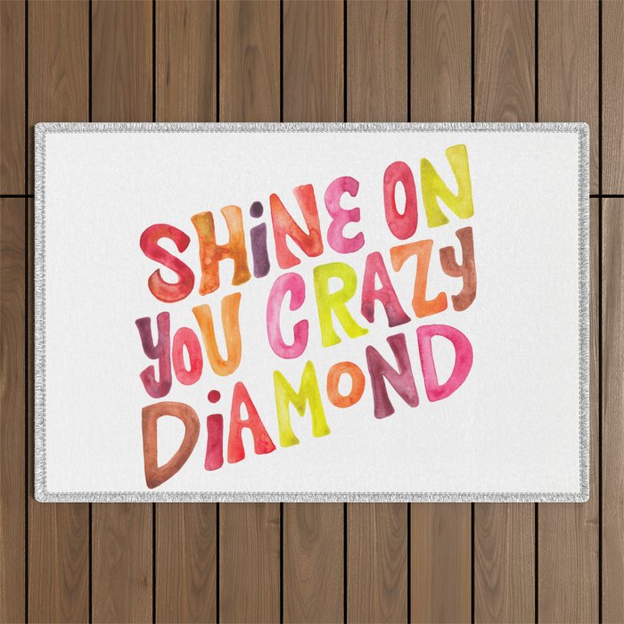 Shine On You Crazy Diamond - Rainbow Palette Outdoor Rug Gallery Image 1