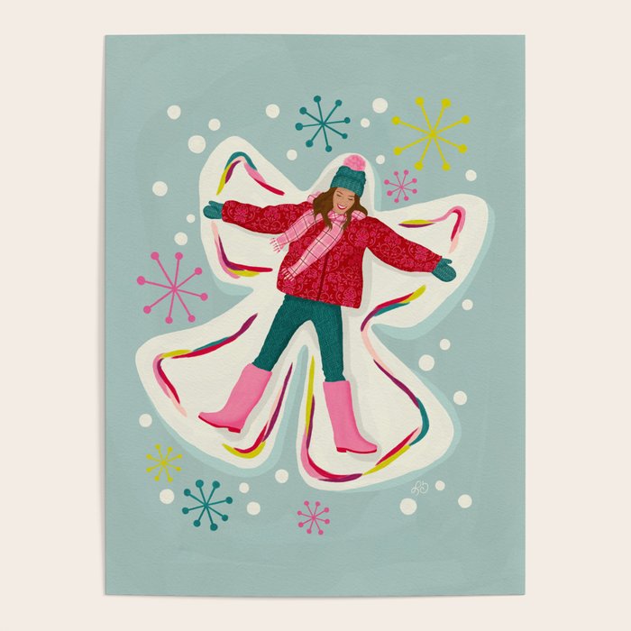 Winter Snow Angel Fun Poster Gallery Image 1