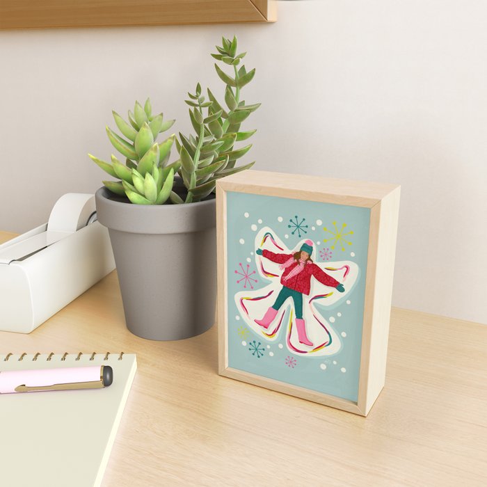 Winter Snow Angel Fun Mini Art Print Gallery Image 2