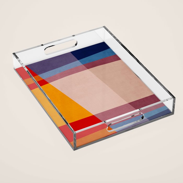 Abstract Mid-Century Modern Colors  Acrylic Tray Gallery Image 1