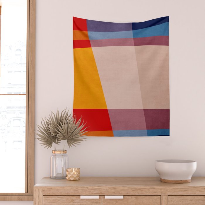 Abstract Mid-Century Modern Colors  Wall Tapestry Gallery Image 2