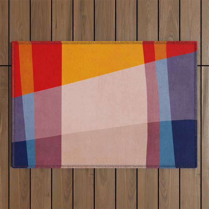 Abstract Mid-Century Modern Colors  Outdoor Rug Gallery Image 1