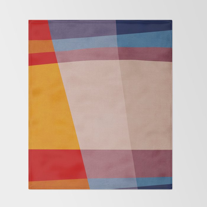 Abstract Mid-Century Modern Colors  Throw Blanket Gallery Image 2