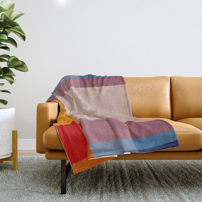 Abstract Mid-Century Modern Colors  Throw Blanket Gallery Image 1